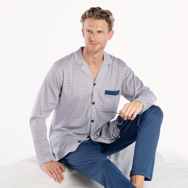Pyjama long, buttoned