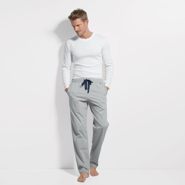 Pants with insert pockets and drawstring