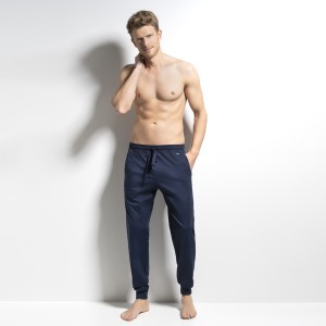 Pants with insert pockets and drawstring